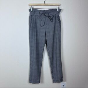 Zara Trafaluc Pants Womens Small Paperbag Plaid Houndstooth Office Academia